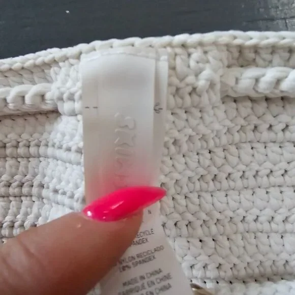 SKIMS Women's Marble Crochet Swim Mini Drawstring Skirt Size 3X